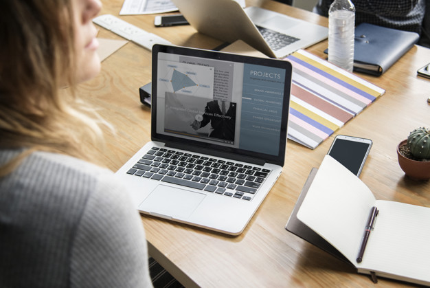 Business people working on a laptop
